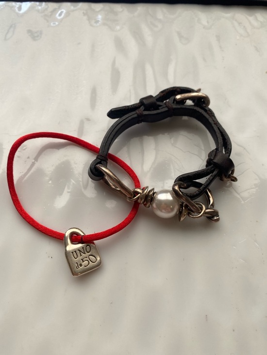 UNO de 50 Pearl and Bit Dark Brown Leather adjustable - Picture 4 of 7